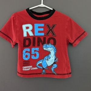Red dinosaur short sleeved t-shirt